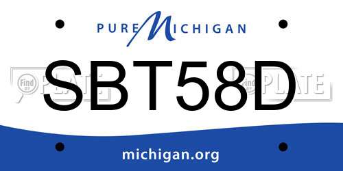 SBT58D Michigan License Plate