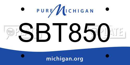 SBT850 Michigan License Plate