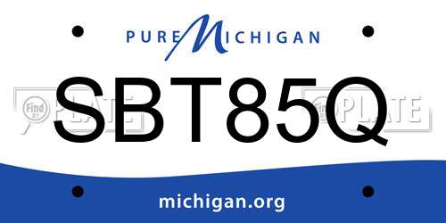 SBT85Q Michigan License Plate