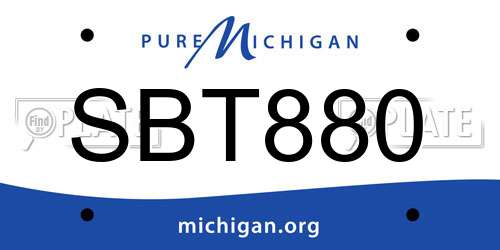 SBT880 Michigan License Plate