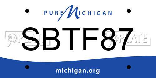 SBTF87 Michigan License Plate
