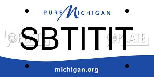 SBTITIT Michigan License Plate