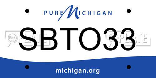 SBTO33 Michigan License Plate