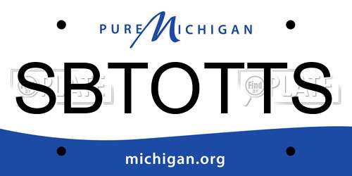 SBTOTTS Michigan License Plate