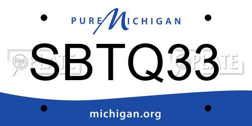 SBTQ33 Michigan License Plate