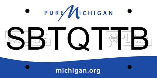 SBTQTTB Michigan License Plate