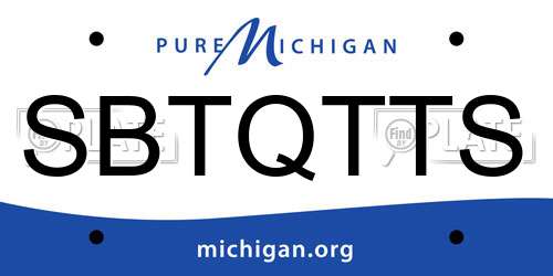 SBTQTTS Michigan License Plate