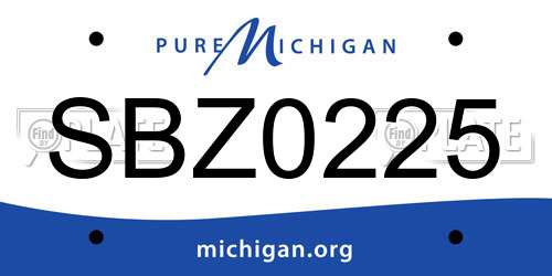 SBZ0225 Michigan License Plate