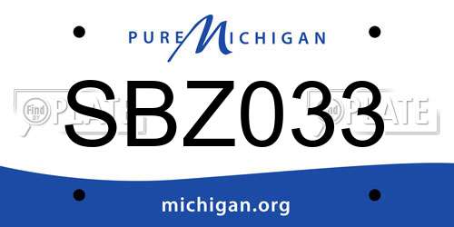 SBZ033 Michigan License Plate