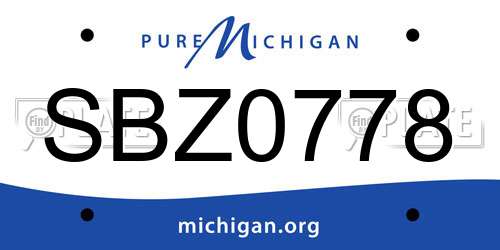 SBZ0778 Michigan License Plate