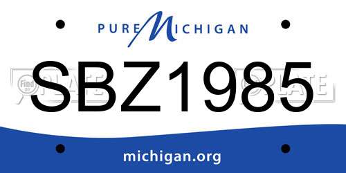 SBZ1985 Michigan License Plate