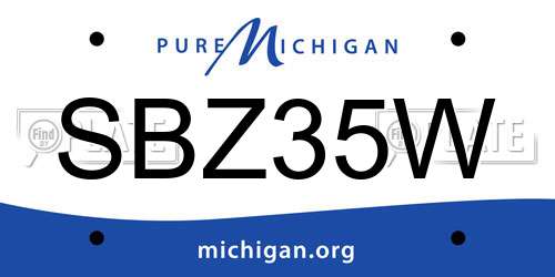 SBZ35W Michigan License Plate