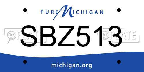SBZ513 Michigan License Plate