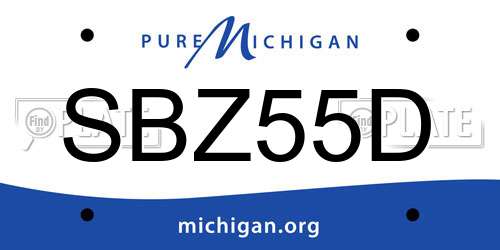 SBZ55D Michigan License Plate