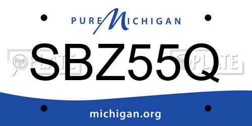 SBZ55Q Michigan License Plate