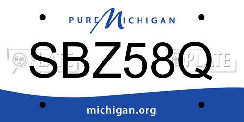 SBZ58Q Michigan License Plate