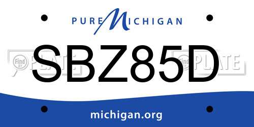 SBZ85D Michigan License Plate