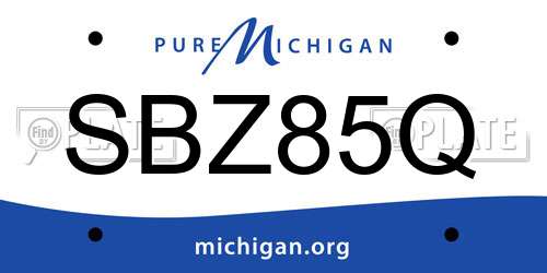 SBZ85Q Michigan License Plate