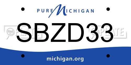 SBZD33 Michigan License Plate