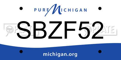 SBZF52 Michigan License Plate