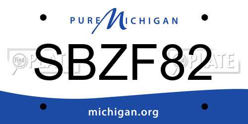 SBZF82 Michigan License Plate