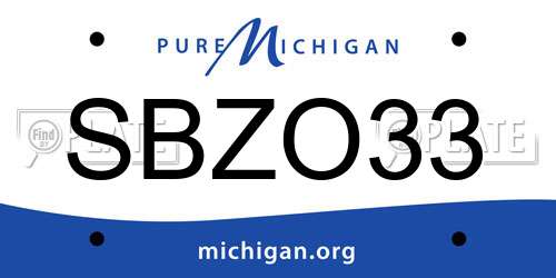 SBZO33 Michigan License Plate