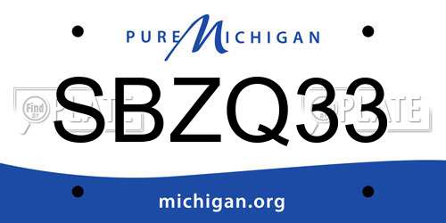 SBZQ33 Michigan License Plate