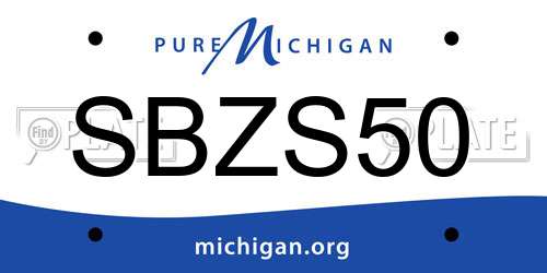 SBZS50 Michigan License Plate