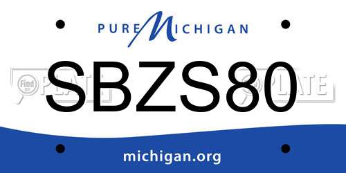 SBZS80 Michigan License Plate