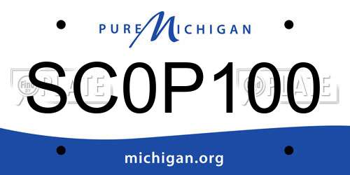 SC0P100 Michigan License Plate