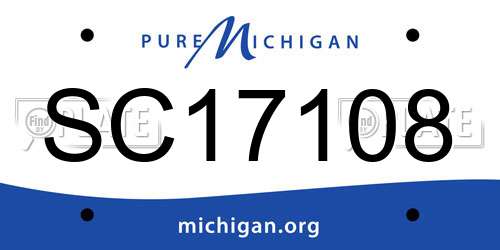 SC17108 Michigan License Plate