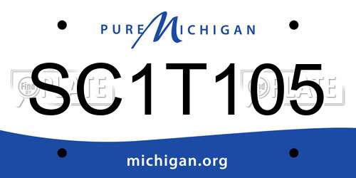 SC1T105 Michigan License Plate