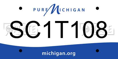 SC1T108 Michigan License Plate