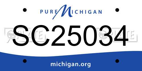 SC25034 Michigan License Plate