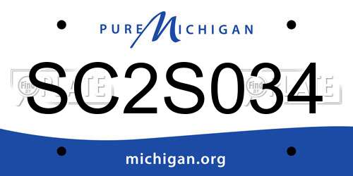 SC2S034 Michigan License Plate