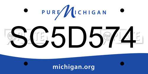 SC5D574 Michigan License Plate