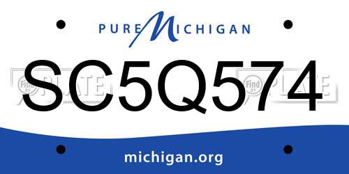 SC5Q574 Michigan License Plate