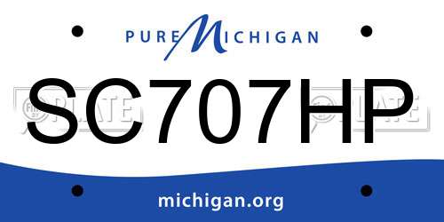 SC707HP Michigan License Plate
