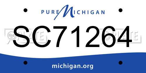 SC71264 Michigan License Plate