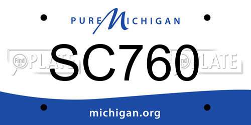 SC760 Michigan License Plate
