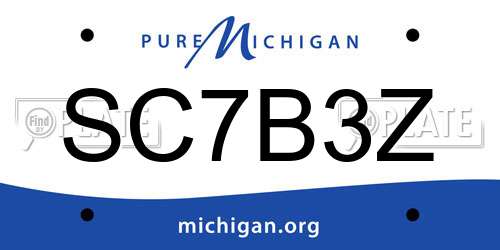 SC7B3Z Michigan License Plate