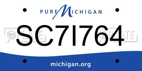 SC7I764 Michigan License Plate