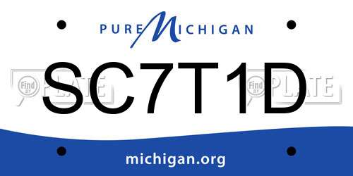 SC7T1D Michigan License Plate