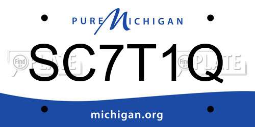 SC7T1Q Michigan License Plate