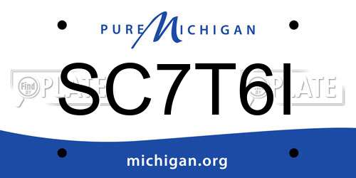 SC7T6I Michigan License Plate