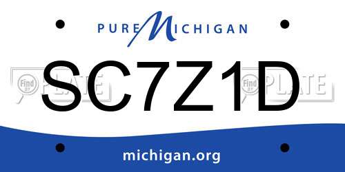 SC7Z1D Michigan License Plate