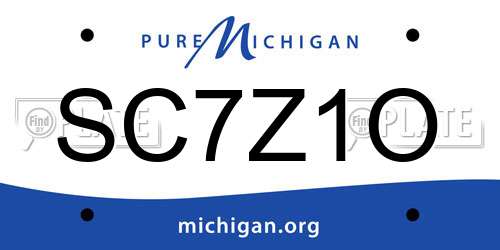 SC7Z1O Michigan License Plate