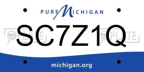 SC7Z1Q Michigan License Plate