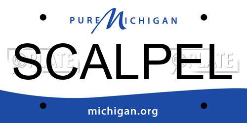 SCALPEL Michigan License Plate