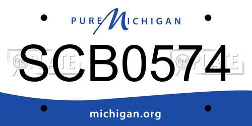 SCB0574 Michigan License Plate
